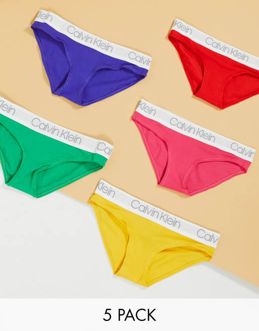 Calvin Klein - Confezione da 5 slip dai colori vivaci multi con fettuccia con logo