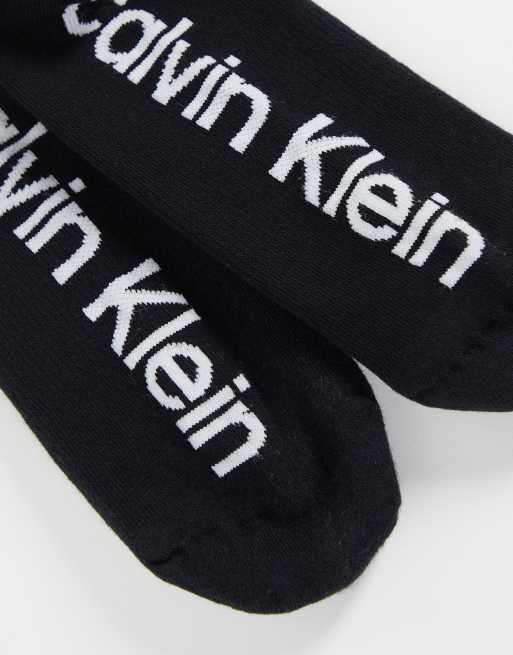 Calvin Klein - Confezione da tre paia di calzini sportivi neri con logo, 3 di 4