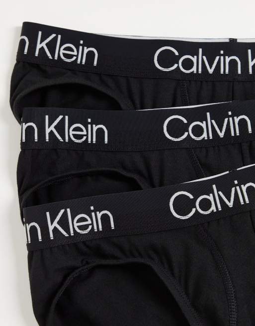 Calvin Klein - Confezione da tre slip a vita bassa neri, 3 di 4
