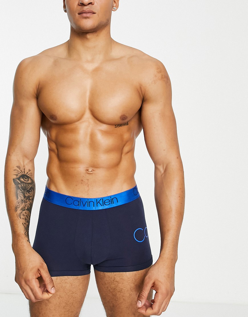 calvin klein contrast band trunks in blue