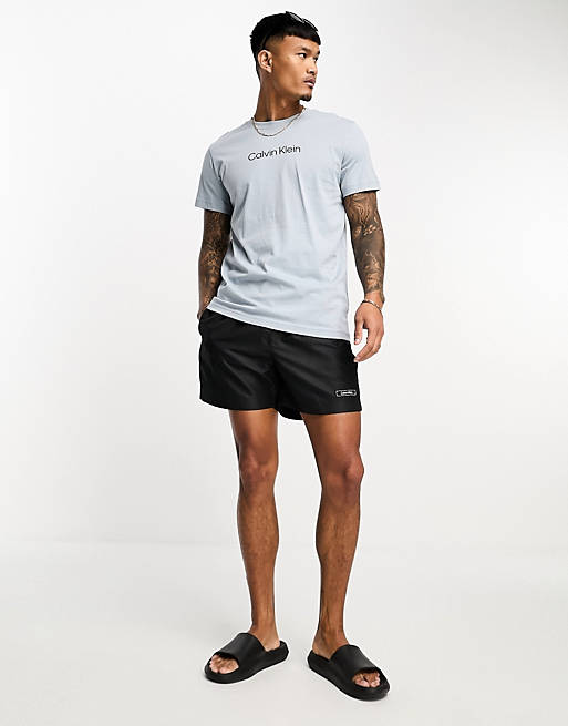 Calvin Klein core lifestyle logo crew neck t shirt in sphere gray | ASOS