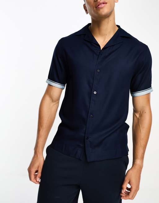 Calvin Klein - Core - Resort overhemd met logobies in marineblauw