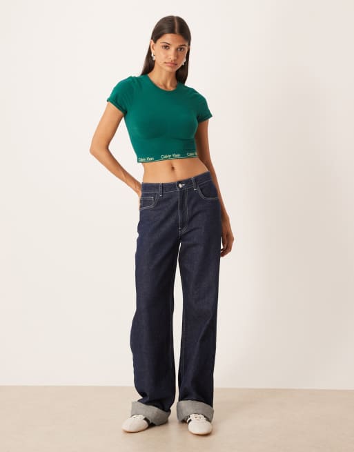 Calvin Klein - Corrigerend ondergoed - Top met korte mouwen in bosgroen, 3 van 4