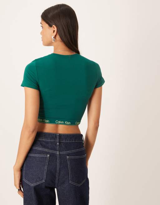 Calvin Klein - Corrigerend ondergoed - Top met korte mouwen in bosgroen, 4 van 4