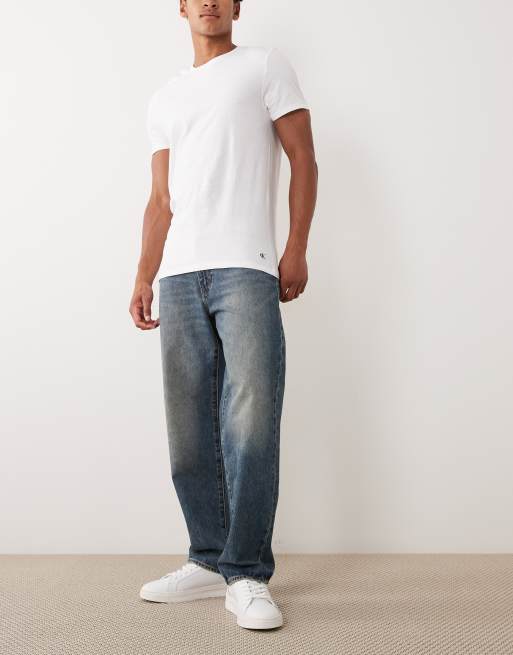 Calvin Klein Cotton 3 pack t-shirts in white/blue/grey, 3 of 5