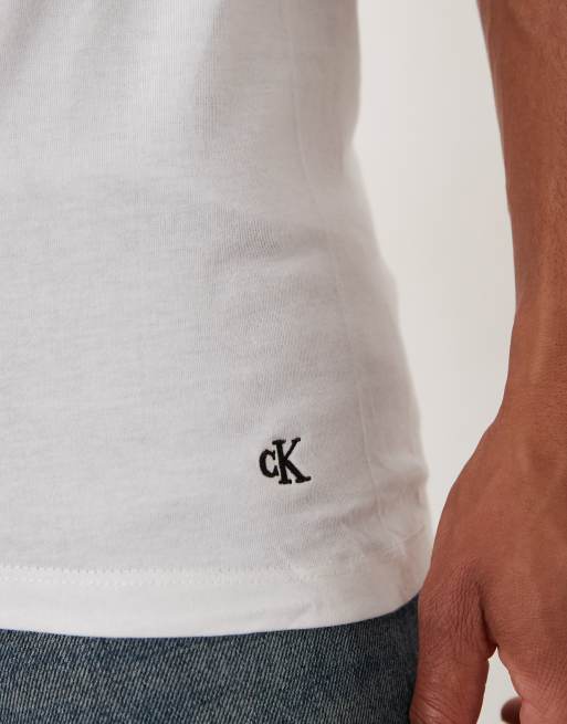 Calvin Klein Cotton 3 pack t-shirts in white/blue/grey, 4 of 5