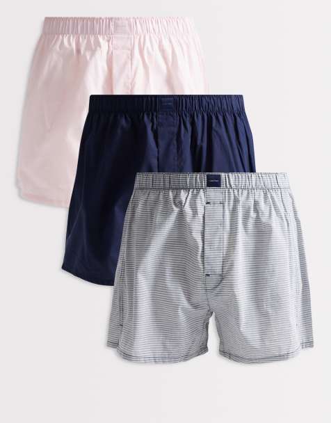 Calvin Klein – Cotton – 3er-Pack Boxershorts in Rosa/Grau/Marineblau - view 1