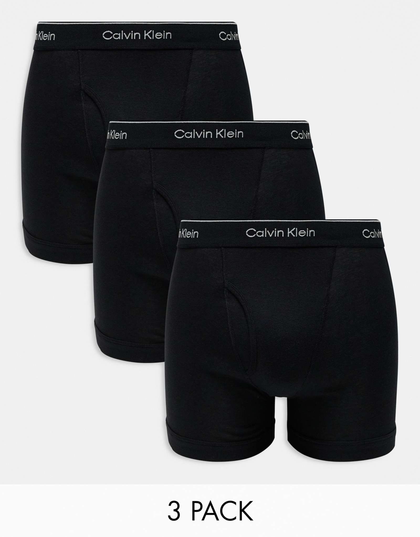 Классические хлопковые трусы-боксеры Calvin Klein из 3-х упаковок черного цвета