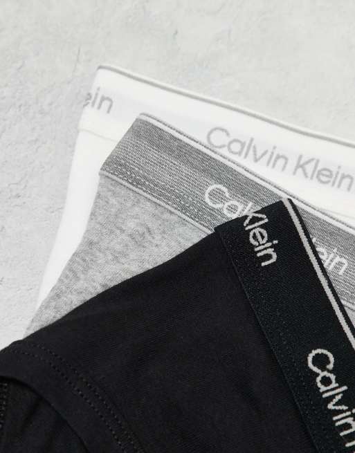 Calvin Klein – Cotton Classics – Grå/svarta/vita kalsonger, 3-pack, 3 av 4
