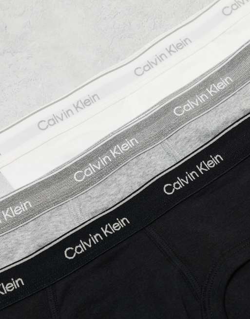 Calvin Klein – Cotton Classics – Grå/svarta/vita kalsonger, 3-pack, 4 av 4