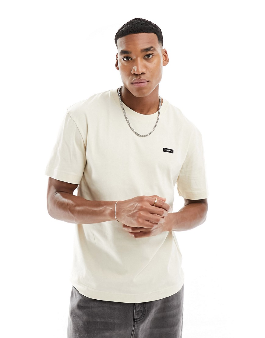 Calvin Klein cotton comfort fit t-shirt in light grey-Neutral