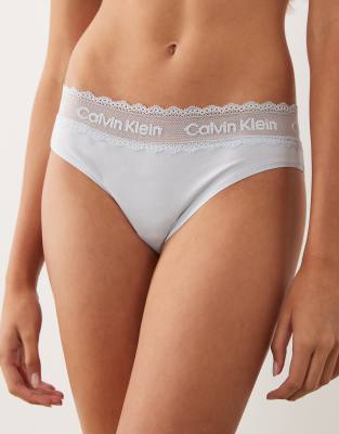 Calvin Klein Cotton Lace Bikini Briefs In White