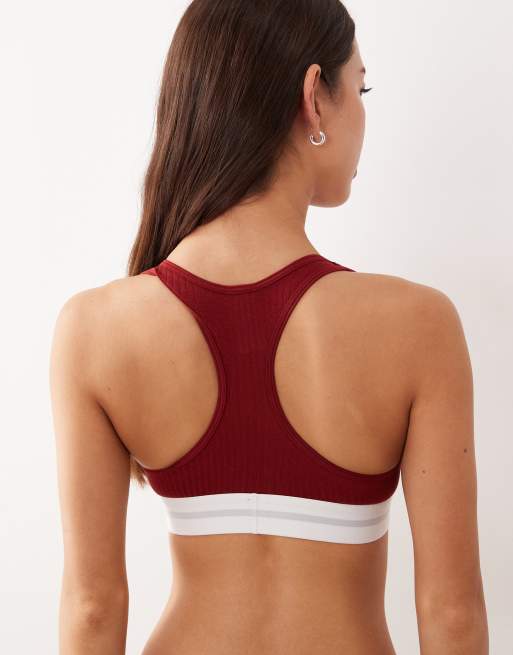 Calvin Klein – Cotton Modal – Bordowa prążkowana braletka, 4 z 4