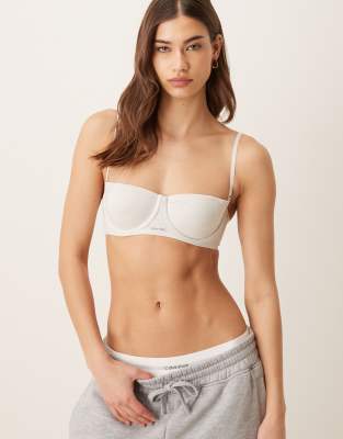 Calvin Klein - Cotton Modal Signature - Ungefütterter Balconette-BH in Weiß