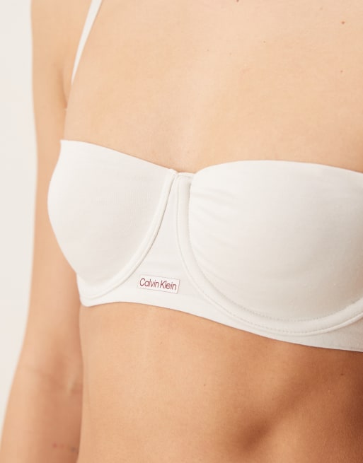 Calvin Klein – Cotton Modal Signature – Ungefütterter Balconette-BH in Weiß, 2 von 4