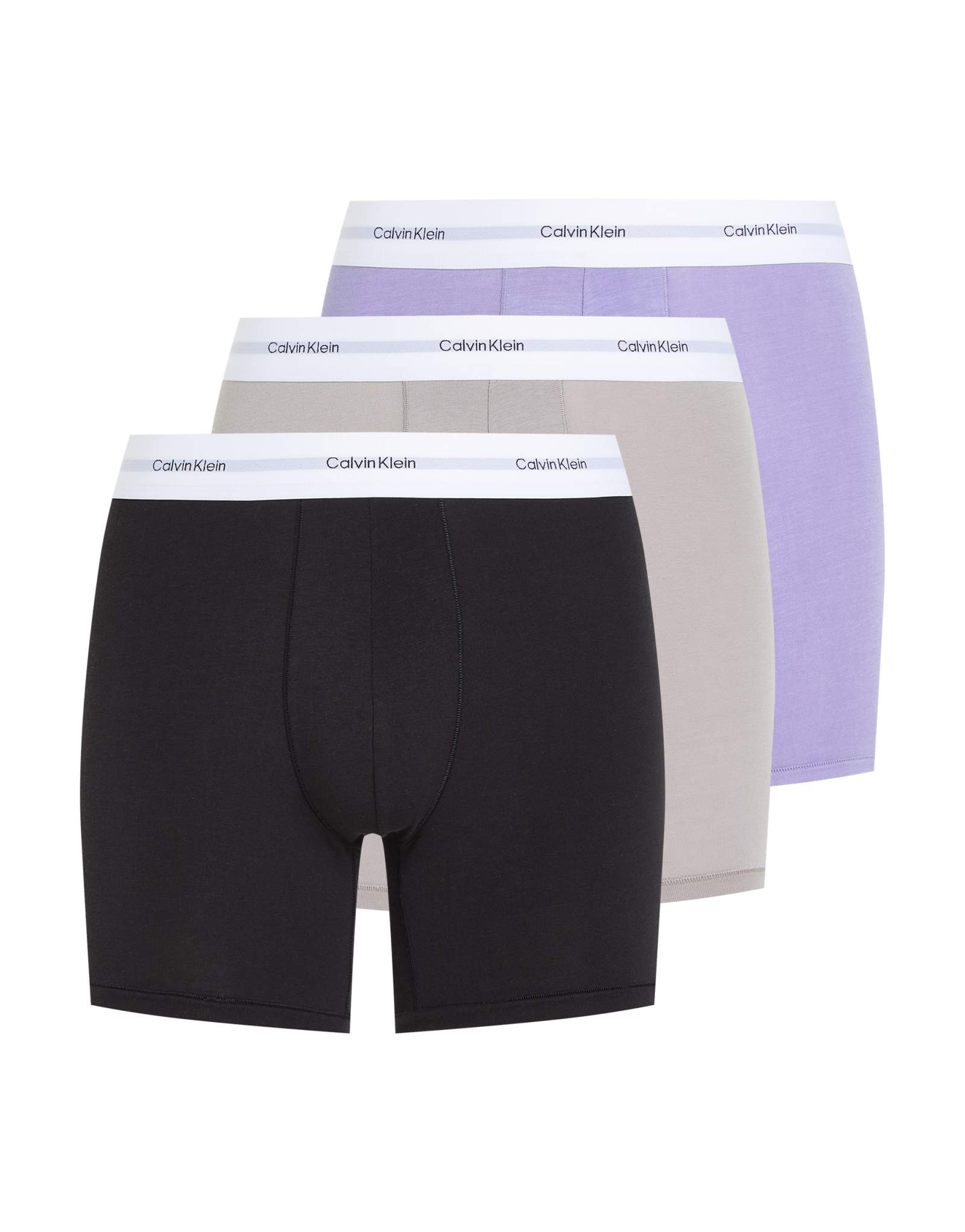 Трусы-боксеры Calvin Klein из хлопка и модала стрейч, 3 упаковки, черного/серого/сиреневого цвета
