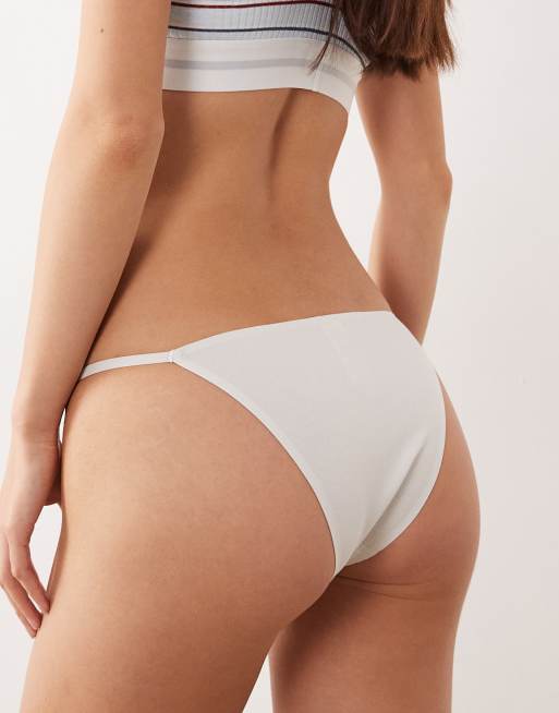 Calvin Klein – Cotton Modal – String-Bikinihose in Weiß mit Markenlogo, 3 von 4