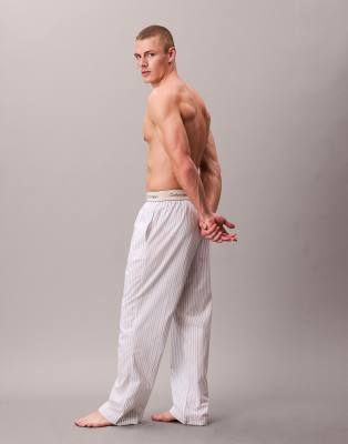 Calvin Klein Cotton Pajama Bottoms In Gray
