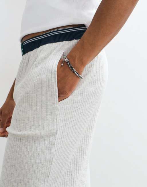 Calvin Klein cotton pajama pants with logo waistband in gray, 5 of 5