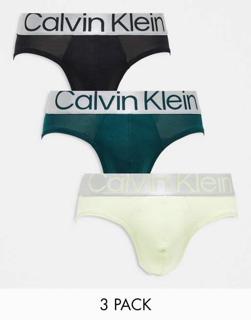 Calvin Klein - Cotton Steel - Pakke med 3 par briefs i mikrofiberstof i forskellige farver