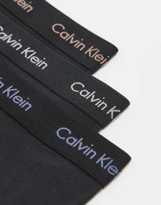 Calvin Klein Cotton Stretch 3 Pack Boxer Brief In Black