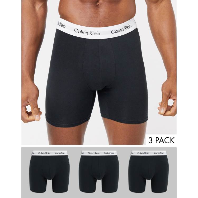 Calvin Klein Cotton Stretch 3 pack low rise boxer briefs in black