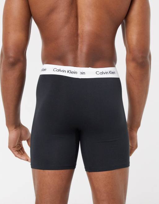 2 Calvin Klein Men's Cotton Stretch Boxer Briefs Black Size Large