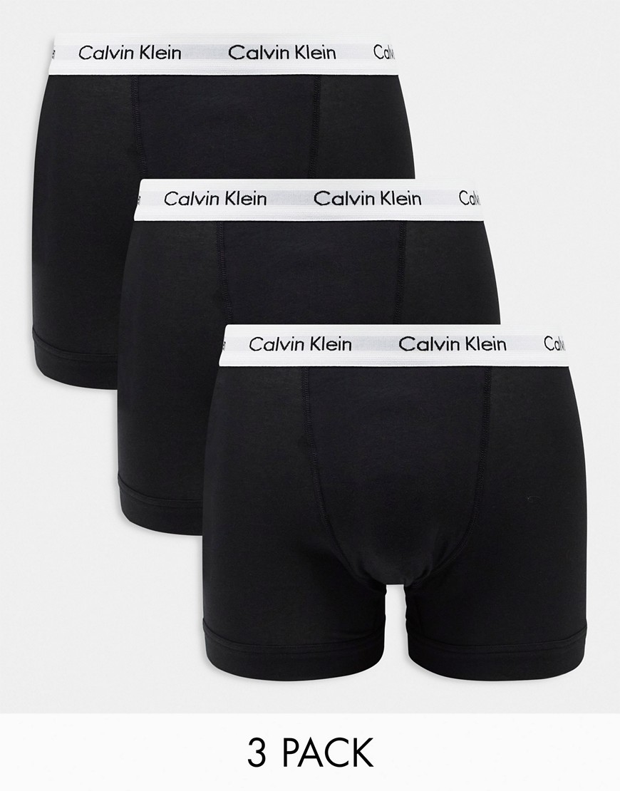Shop Calvin Klein Cotton Stretch 3 Pack Boxer Briefs In Black