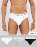 [Calvin Klein] Calvin Klein Cotton Stretch 3 pack briefs in black, white and grey-Multi XL Black/White/Grey