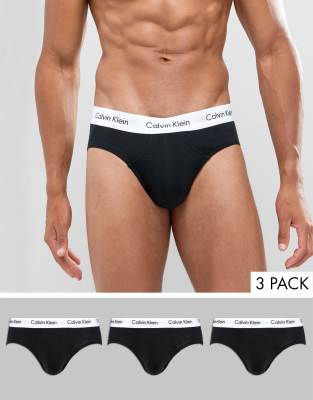 Calvin Klein Cotton Stretch 3-pack briefs in black