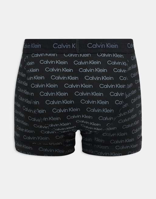 Calvin Klein Cotton Stretch pack briefs in gray/red/logo print