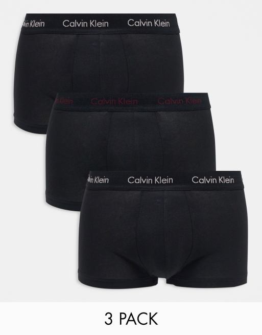 Calvin Klein Cotton Stretch 3 pack low rise boxer briefs in black