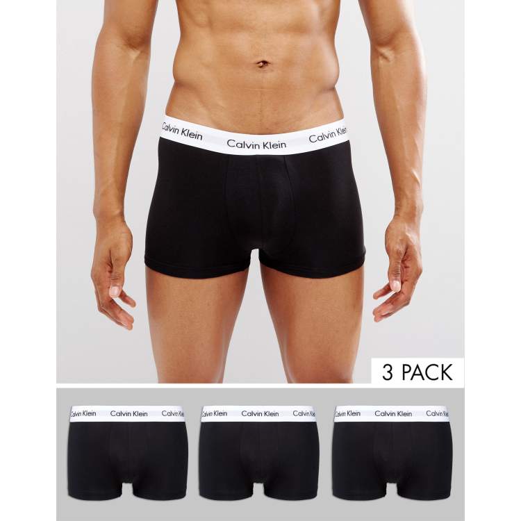 Calvin Klein Cotton Stretch 3 pack low rise boxer briefs in black