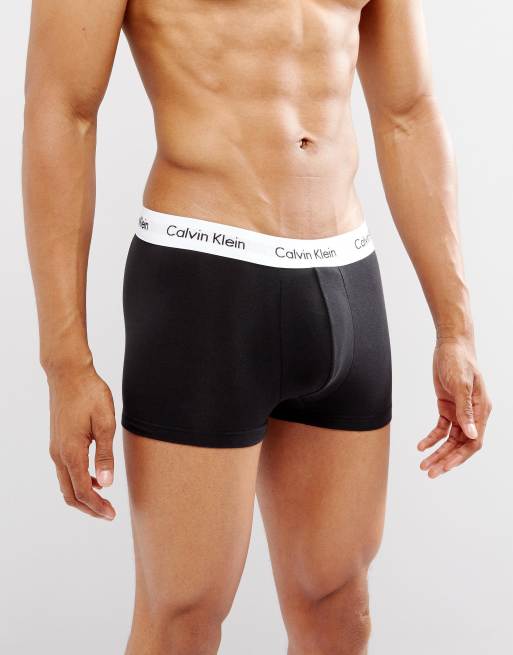 Calvin Klein Cotton Stretch 3 pack low rise boxer briefs in black