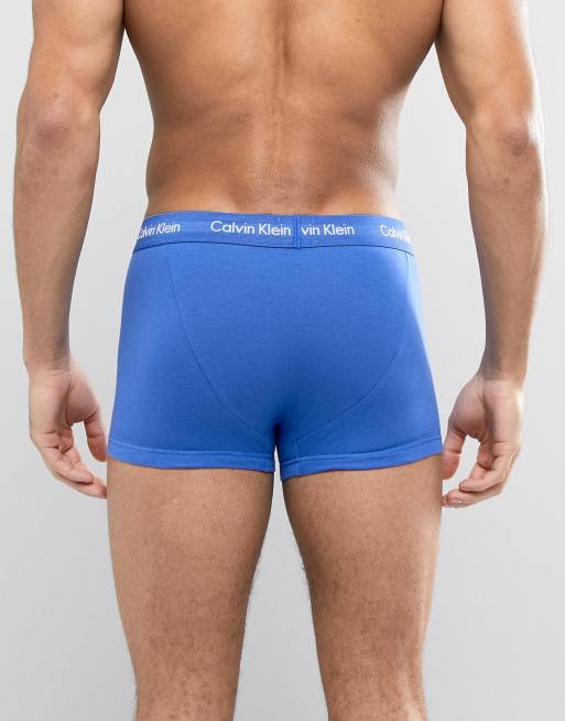 Calvin Klein Cotton Stretch 3-pack low rise boxer briefs in blue