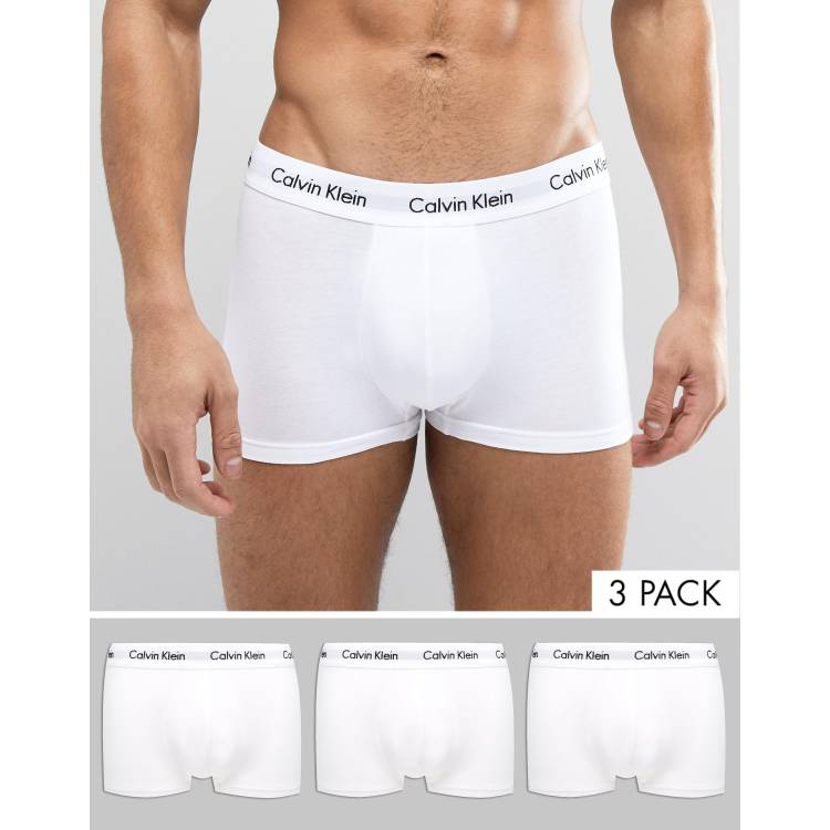 Calvin Klein Cotton Stretch 3 pack low rise boxer briefs in white