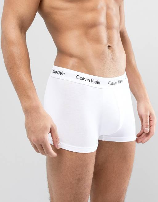 Calvin Klein Cotton Stretch 3 pack low rise boxer briefs in white