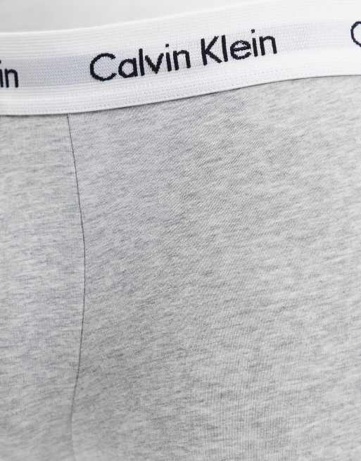 Calvin Klein Cotton Stretch 3 pack low rise boxer briefs with logo waistband in gray, 3 of 4