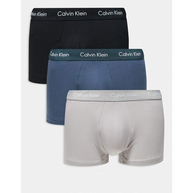 Calvin Klein Cotton Stretch 3 pack low rise trunk in black