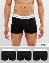 Calvin Klein Cotton Stretch 3 pack trunks in black