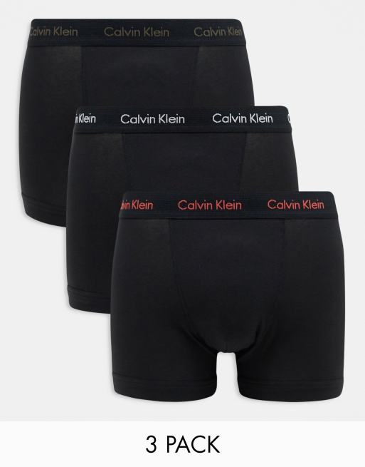 Calvin Klein Underwear 3 Pack Trunks Black