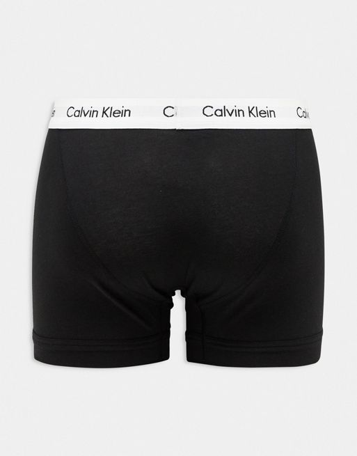 Calvin Klein Cotton Stretch 3-pack trunks in black,white and grey