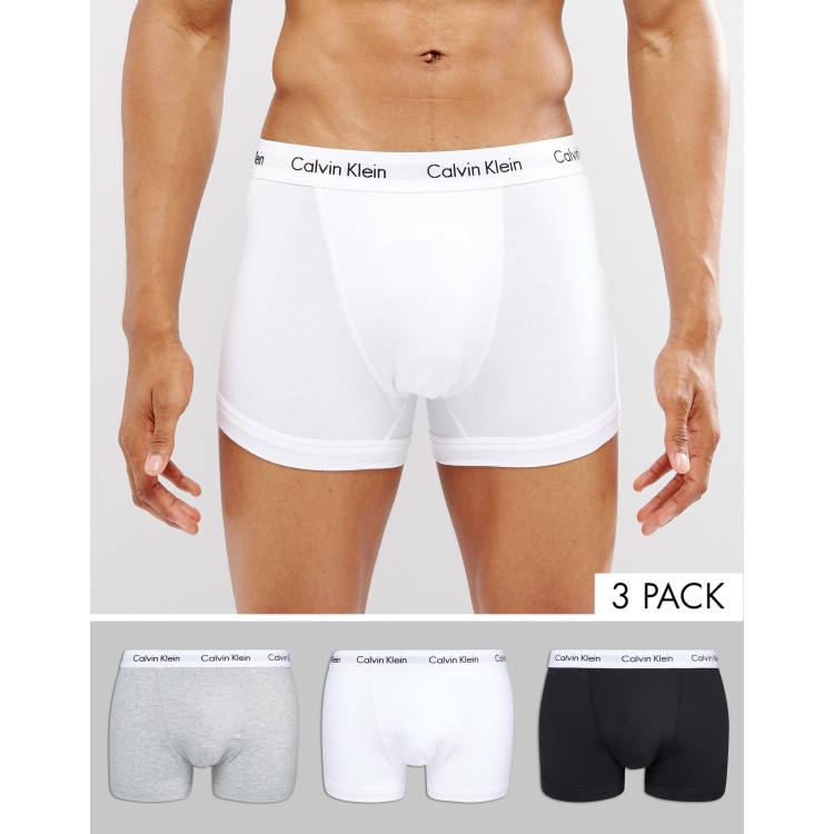 Calvin Klein Men's Underwear Cotton Stretch Brief Trunk(3 Pack) Black