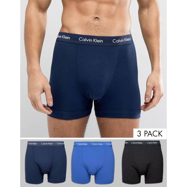 CALVIN KLEIN CK One Cotton Stretch Trunks - Blue Multi