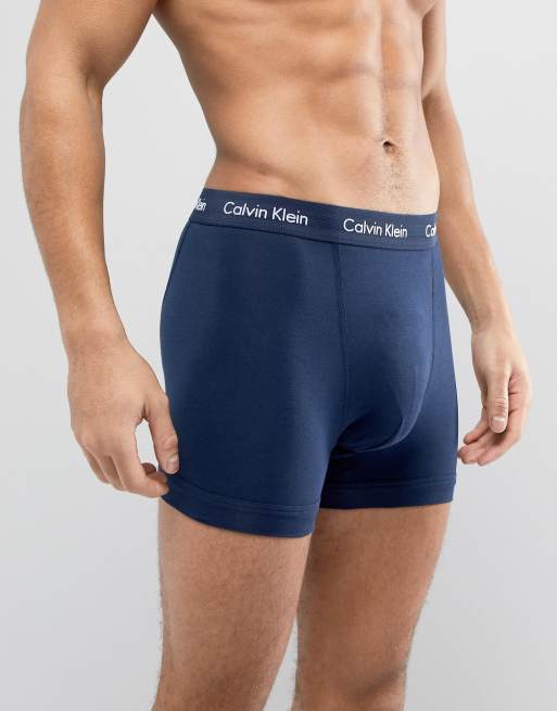 Calvin Klein Cotton Stretch Trunks - Blue/Navy/Black