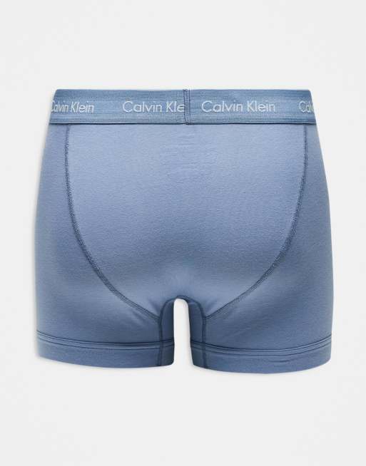 Calvin Klein Cotton Stretch 5 pack trunk in blue neutral ASOS