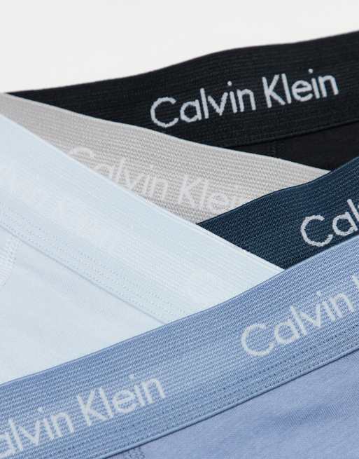 Calvin Klein Cotton Stretch 5 pack trunk in blue/neutral, 4 of 4