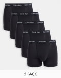 [Calvin Klein] Calvin Klein cotton stretch 5 pack trunks in black M black