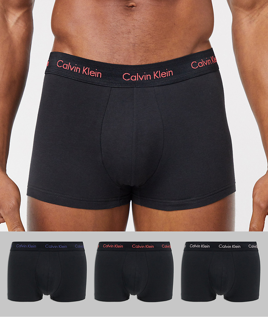 Calvin Klein - Cotton Stretch - Confezione da 3 boxer aderenti a vita bassa-Nero