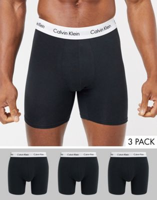 Calvin Klein Cotton Stretch 3 pack boxer briefs in black - ASOS Price Checker